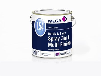 MEGA 154 Quick & Easy Spray 3in1 Multi-Finish 2,5 Liter weiß