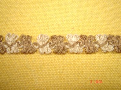 Borte Band beige braun wie Blümchen 1,2cm breit je 1 Meter 38372