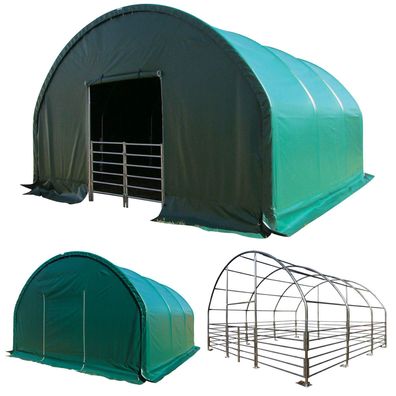 Unterstand 6 x 6 x 3,7 m PVC-Plane 610 g/ m² Witterungsschutz Lagerzelt Weidezelt