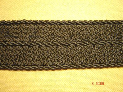 Posamentenborte breite Trachtenborte dunkeloliv Hutband 4,7 cm breit je 1 Meter WB22