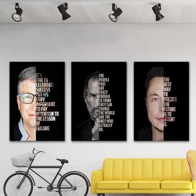 Wandbild Set | Sprüche und Zitate | Leinwand Bilder | Home Office | Büro | XXL |