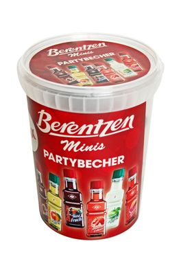 Berentzen Minis Party Becher 27 x 0,02 l Pulverfass Mini Gürtel 20 ml Karneval