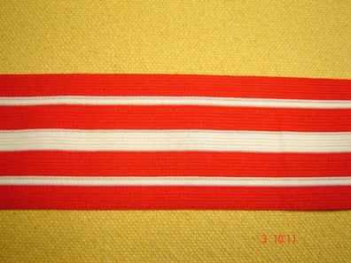 Jersey Band dehnbar 5cm breit rot weiß gestreift je Meter WB24
