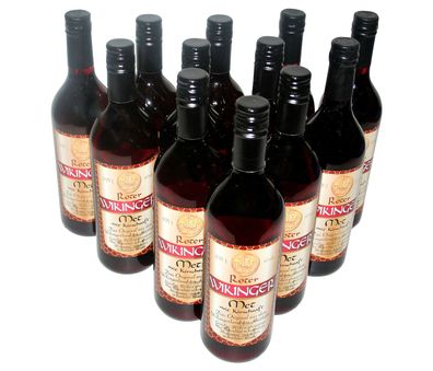 12 Flaschen Original Behn Roter Wikinger Met Honigwein 6,0% Vol., 0,75 l Liter