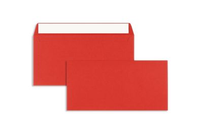 100 Briefumschläge Rot (Intensivrot) 114x229 mm (DIN C6/5) mit Haftklebung