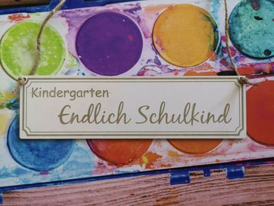 Holzschild Kindergarten Schulkind Einschulung Holz Tür Wand Schild Kinder