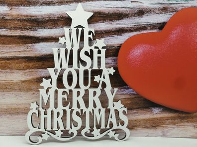 Schriftzug We wish you a Merry Christmas Deko Dekoration Winter Weihnachten