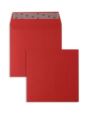 100 Briefumschläge Rot 160x160 mm mit Haftklebung