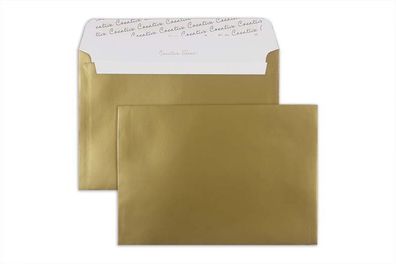 100 Briefumschläge Gold 162x229 mm (DIN C5) mit Haftklebung