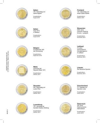 Vordruckblatt 2 Euro: Italien 2015 - Österreich 2016