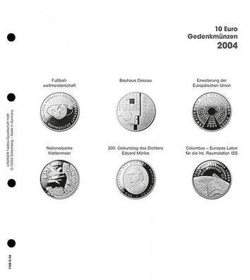 Vordruckblatt 10 Euro Gedenkmünzen Deutschland 2004