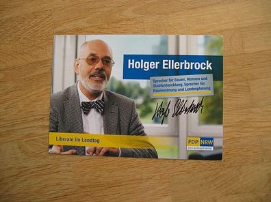Nordrhein-Westfalen FDP Politiker Holger Ellerbrock - handsigniertes Autogramm!!!