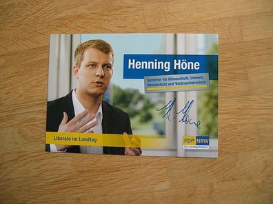 Nordrhein-Westfalen FDP Politiker Henning Höne - handsigniertes Autogramm!!!