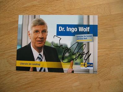 Nordrhein-Westfalen FDP Politiker Dr. Ingo Wolf - handsigniertes Autogramm!!!
