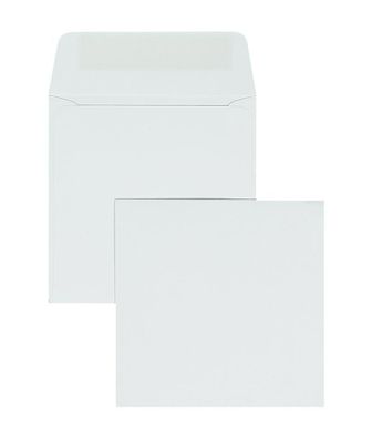100 Briefumschläge Weiß 120x120 mm mit Nassklebung