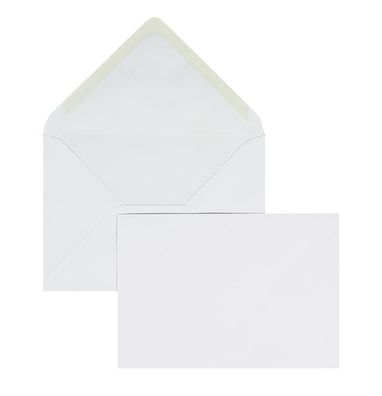 100 Briefumschläge Weiß 125x176 mm (DIN B6) mit Nassklebung