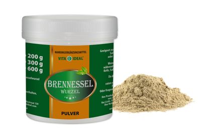 Vitaideal ® Brennessel Wurzel PULVER + Messlöffel von NEZ-Diskounter