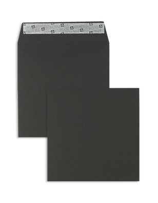 100 Briefumschläge Schwarz 160x160 mm mit Haftklebung