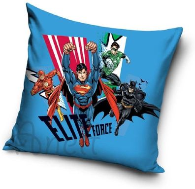 Justice League Kopfkissenbezug Elite Force 40x40cm Pillowcase Superhelden NEU