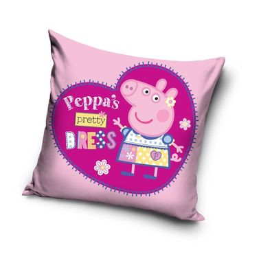 Peppa Pig Kopfkissenbezug Peppa's pretty Dress 40x40cm Pillowcase KIssenbezug