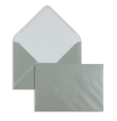 100 Briefumschläge Silber 114x162 mm (DIN C6) mit Nassklebung
