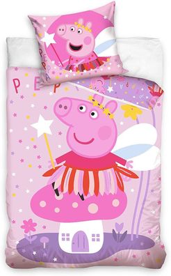 Peppy Pig Bettwäsche Peppa Pig 140x200cm + 70x90cm Bettbezug Duvet Cover Bett Bed