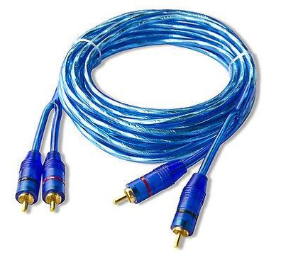 Verstärker Cinchkabel Cinch Kabel 3x 1m Blue Line 2 fach geschirmt 