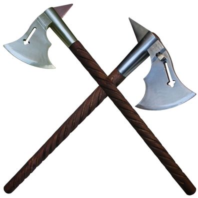 Marto, 1 Mittelalterliche Streitaxt, mit Spitzhacke, Griff aus Holz, für Sammler