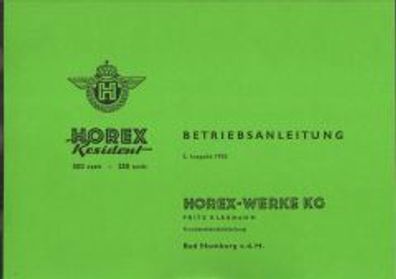 Bedienungsanleitung Horex Resident, 250 ccm und 350 ccm, Motorrad, Oldtimer,
