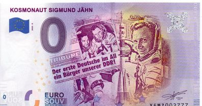 0 Euro Schein Kosmonaut Sigmund Jähn Souvenirschein Null Euro