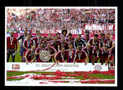 Bayern München Mannschaftskarte Deutscher Meister 2014