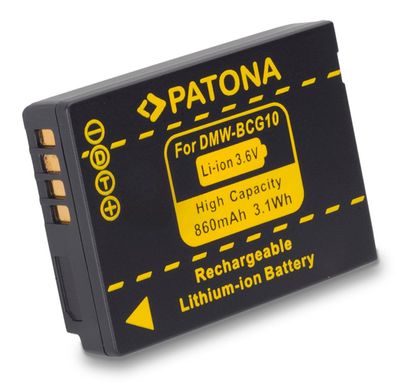 Ersatzakku - Panasonic DMW-BCG10E - 3,6 Volt 860mAh Li-Ion