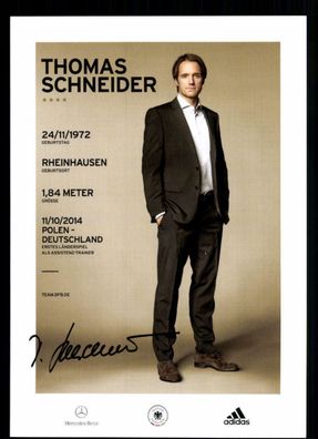 Thomas Schneider DFB Autogrammkarte 2014 mit 4 Sternen Weltmeister 2014