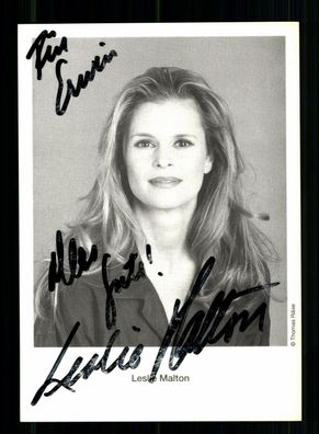 Leslie Malton Autogrammkarte Original Signiert + F 9108
