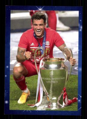 Philippe Coutinho Autogrammkarte FC Bayern München Championsleaque Sieger 2020