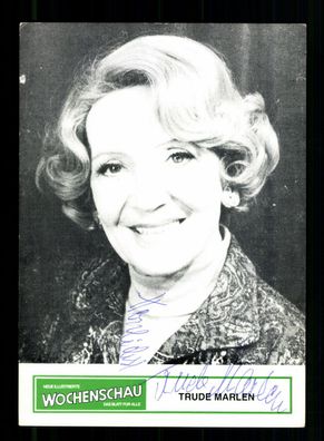 Trude Marlen Autogrammkarte Original Signiert + F 10657