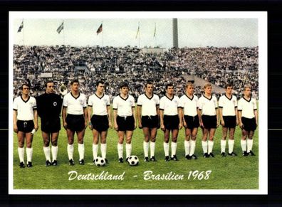 DFB 1968 Mannschaftskarte Deutschland-Brasilien TOP