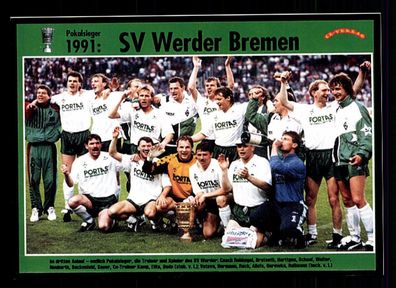Werder Bremen DFB Pokalsieger 1991 Mannschaftskarte