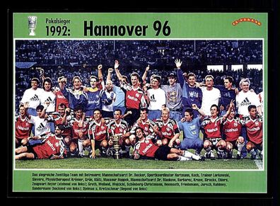 Hannover 96 Mannschaftskarte DFB Pokalsieger 1992