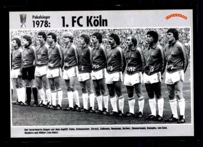 1 FC Köln Mannschaftskarte DFB Pokalsieger 1978