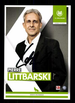 Pierre Littbarski Autogrammkarte VFL Wolfsburg 2014-15 Original Signier + A 171589