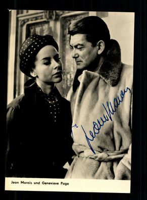 Jean Marais und Genevieve Page Autogrammkarte Original Signiert + F 10538