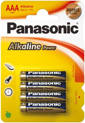 Panasonic - Alkaline POWER - Micro AAA - 1,5 Volt AlMn - 4er Blister