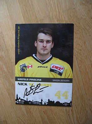 Eishockey Krefeld Pinguine Saison 13/14 Nick St. Pierre - handsigniertes Autogramm!!!