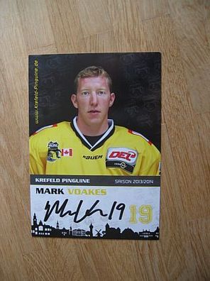 Eishockey Krefeld Pinguine Saison 13/14 Mark Voakes - handsigniertes Autogramm!!!