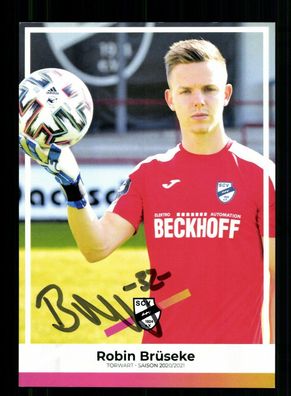 Robin Brüseke Autogrammkarte SC Verl 2020-21 Original Signiert