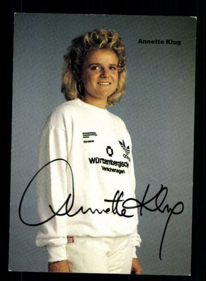 Annette Klug Autogrammkarte Original Signiert Fechten