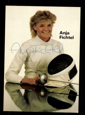 Anja Fichtel Autogrammkarte Original Signiert Fechten