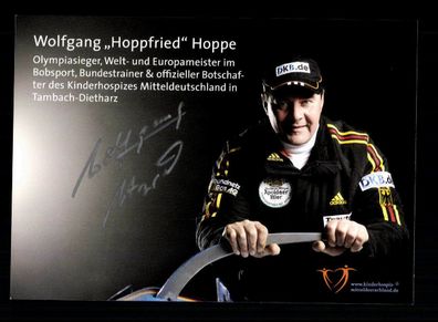 Wolfgang Hoppe Autogrammkarte Original Signiert Bobfahren