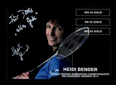 Heidi Bender Autogrammkarte Original Signiert Batminton